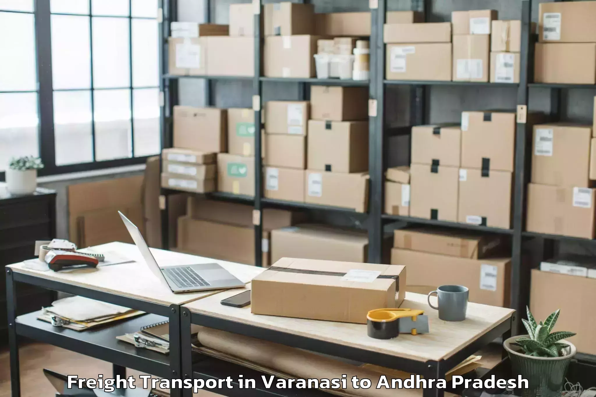 Reliable Varanasi to Nadendla Freight Transport